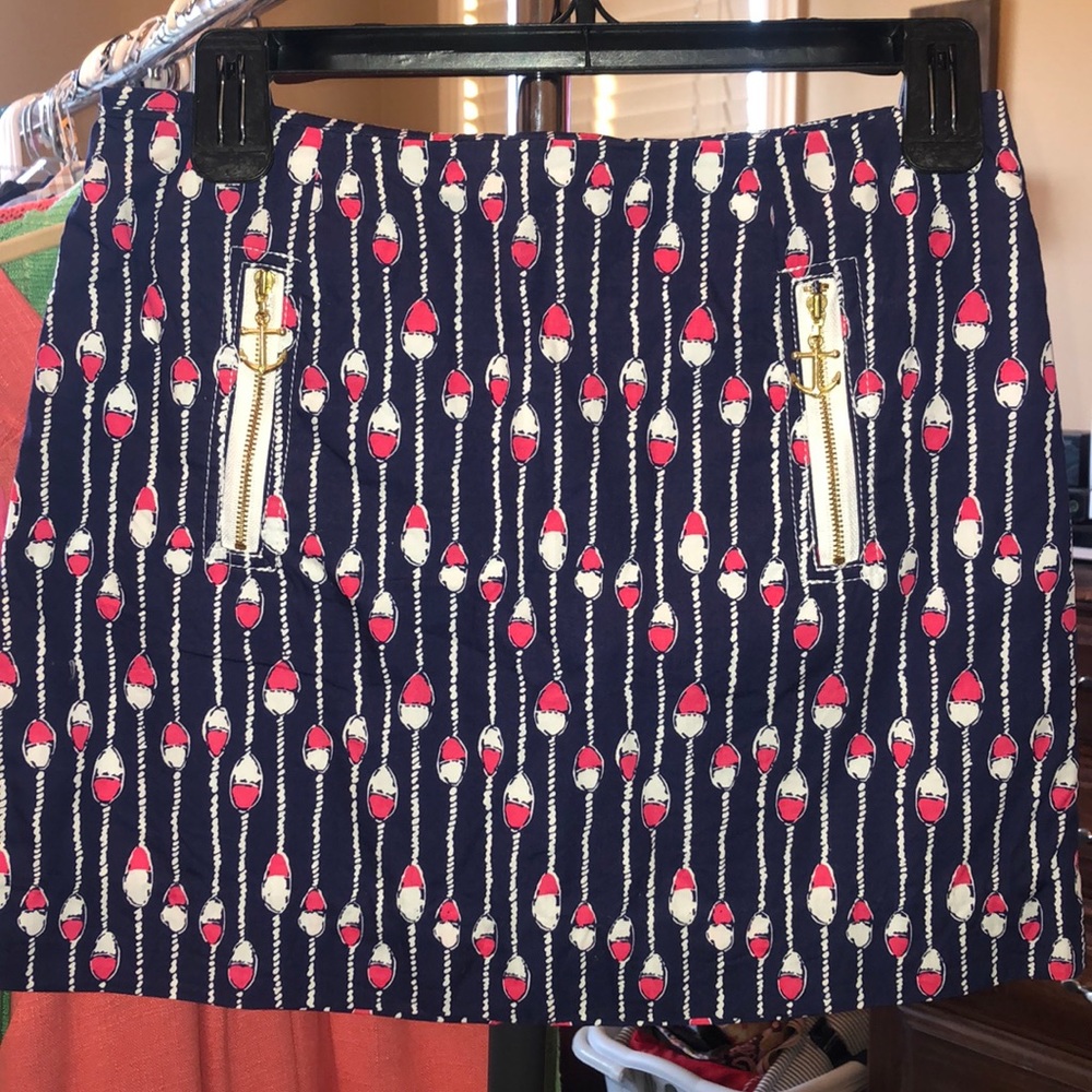 Lilly Pulitzer Nautical Navy swim Lane Skirt sz 00